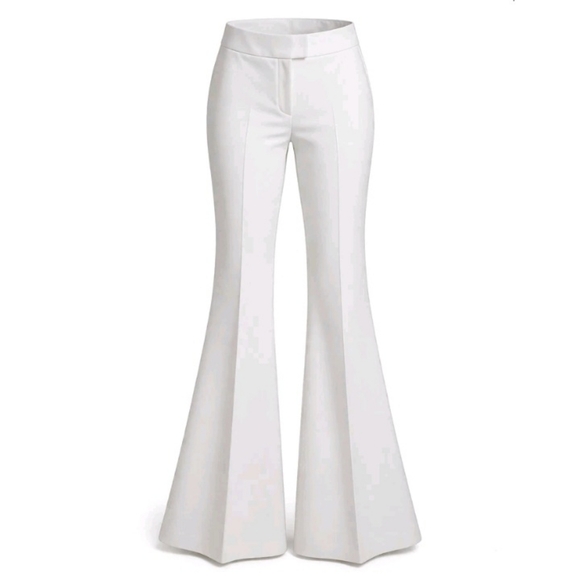 ANTONIO MELANI Pants - Antonio Melani White Flare Wide Leg Dress Pants Womens 8 High Rise Tailored 33"